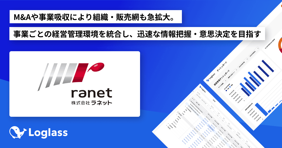 株式会社ラネットが クラウド経営管理システム「Loglass」を導入